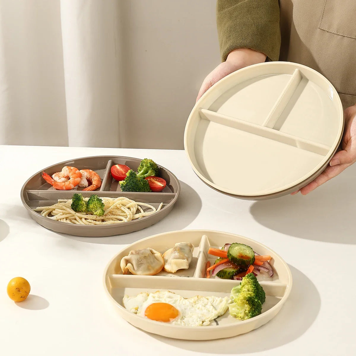 Portion Plate - 2 Pack (Beige)