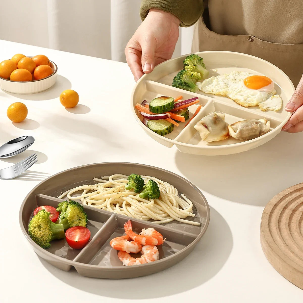 Portion Plate - 2 Pack (Beige)